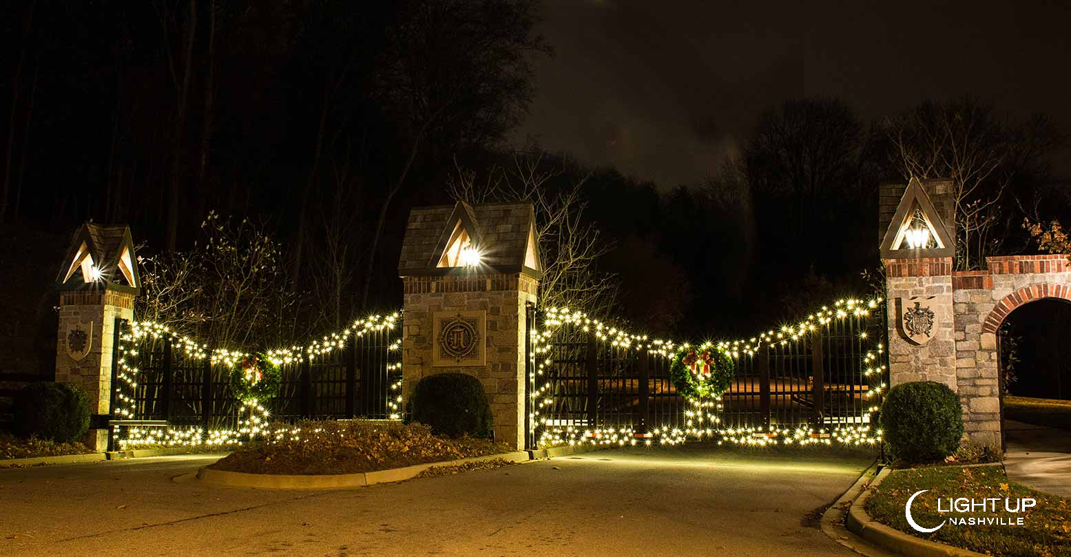 HOA Holiday Gated Entrance Light Up Nashville