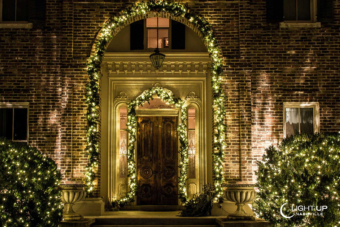 Doorway Christmas Lighting and Decorations