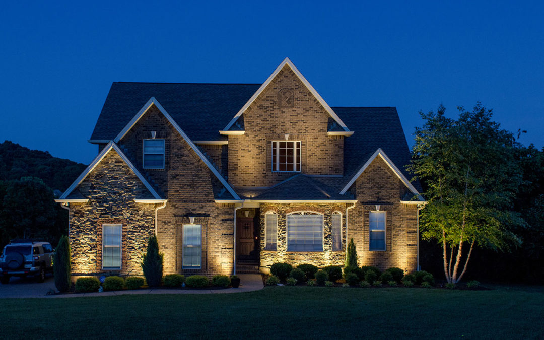 Architectural lighting on home in Hendersonville, TN