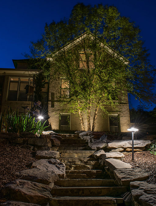 Tree and path lighting in Brentwood, TN