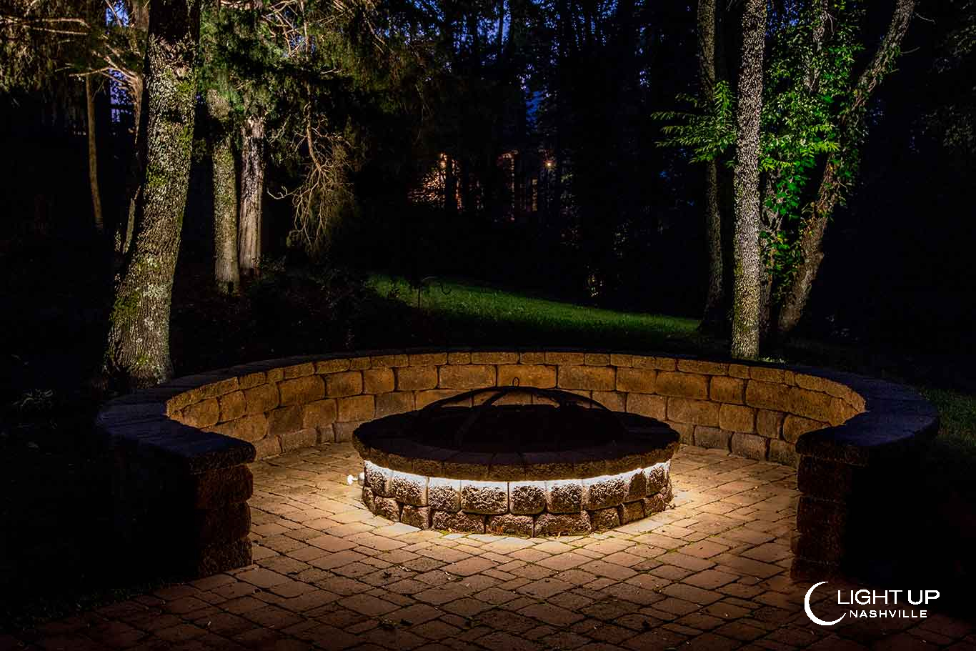 Stone Firepit Lighting Light Up Nashville