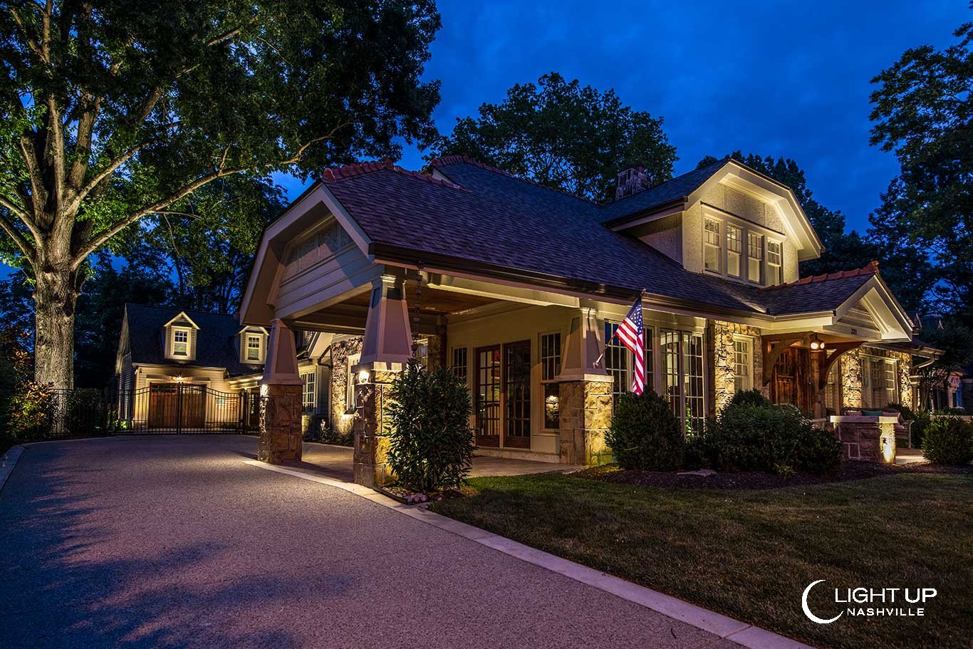 exterior lighting historic house in Franklin, TN