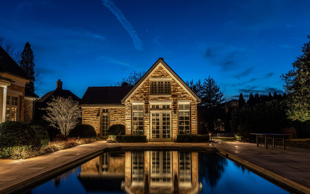 pool house lighting reflection