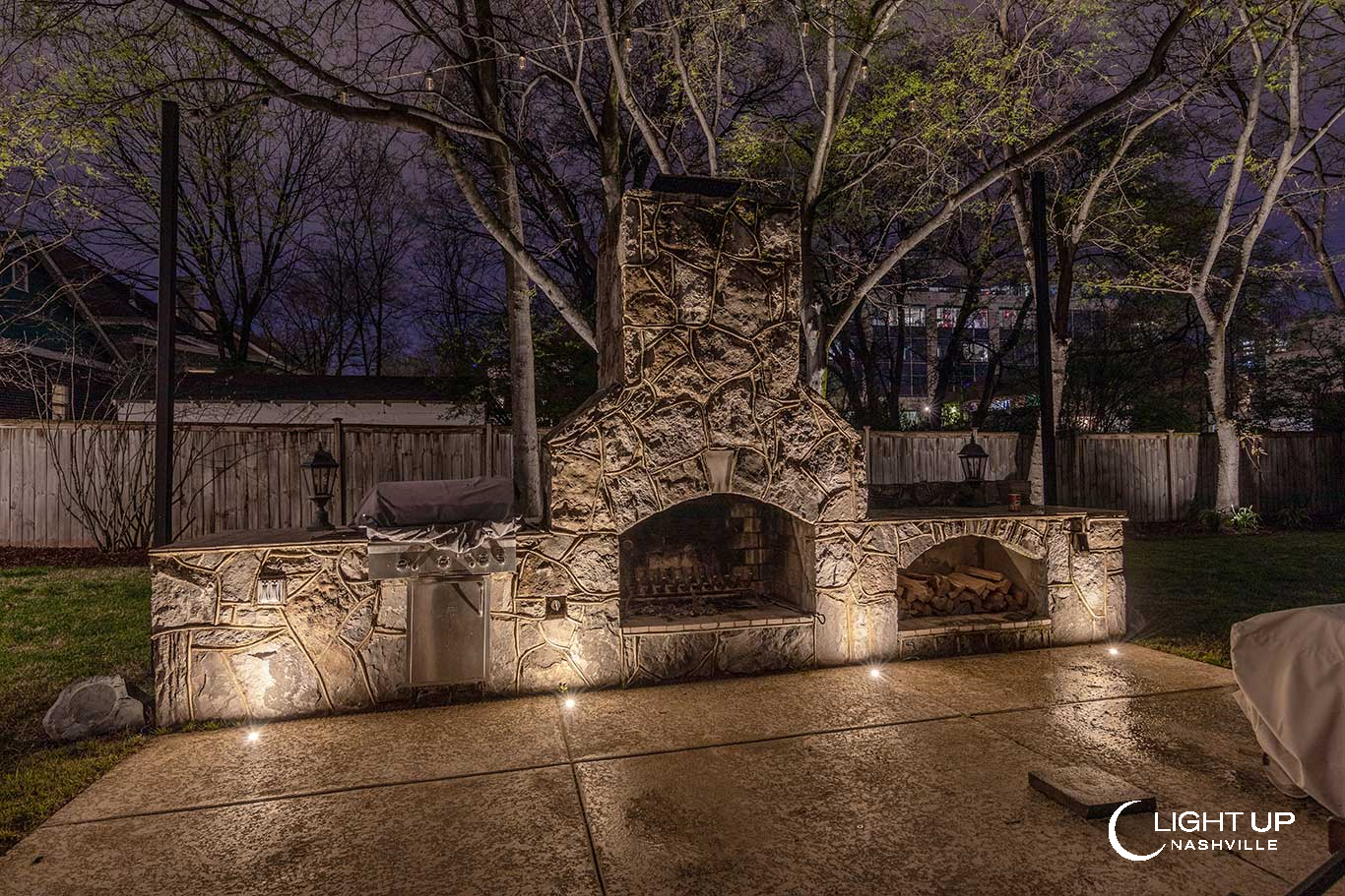 Outdoor Fireplace Lighting