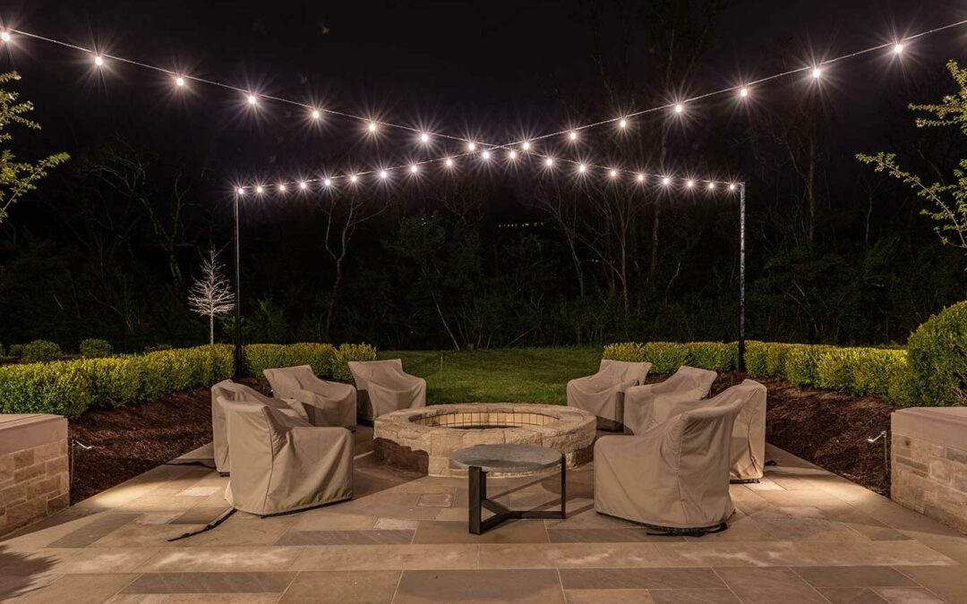 Outdoor String Lights with support Poles